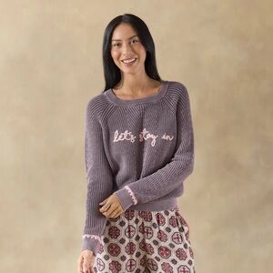 Sundance Catalog Let’s Stay In Long Sleeve Knit Sweater Women’s Size M EUC